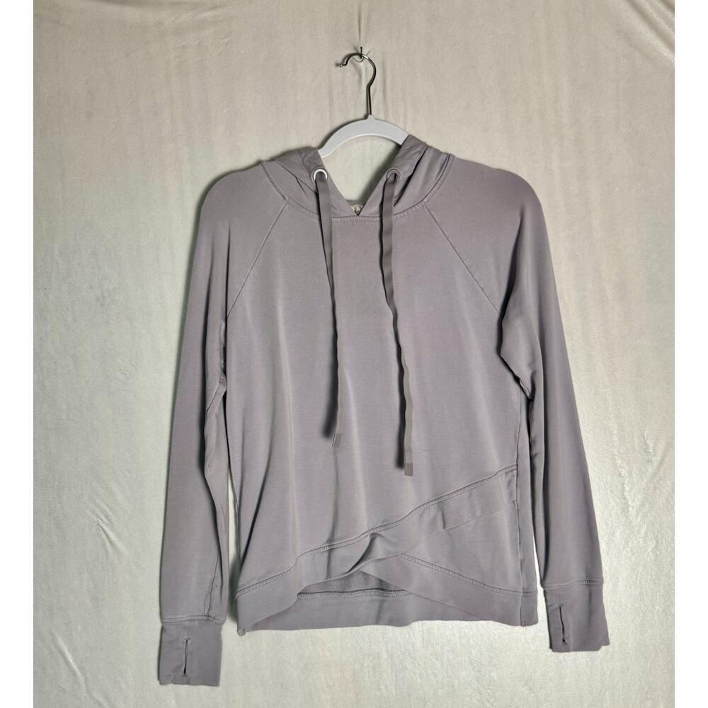Athleta Womens Pinnacle Criss Cross Hoodie Light Lavender Athleisure Cozy Small